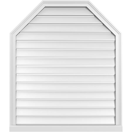 Ekena Millwork Octagonal Top Surface Mount PVC Gable Vent w/ 2"W x 2"P Brickmould Sill Frame, 36"W x 42"H GVPOT36X4203SF